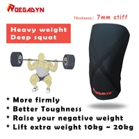 roegadyn 7mm cross stiff neoprene professional quality knee support power sport compression knee sleevebear heavy weightunisex