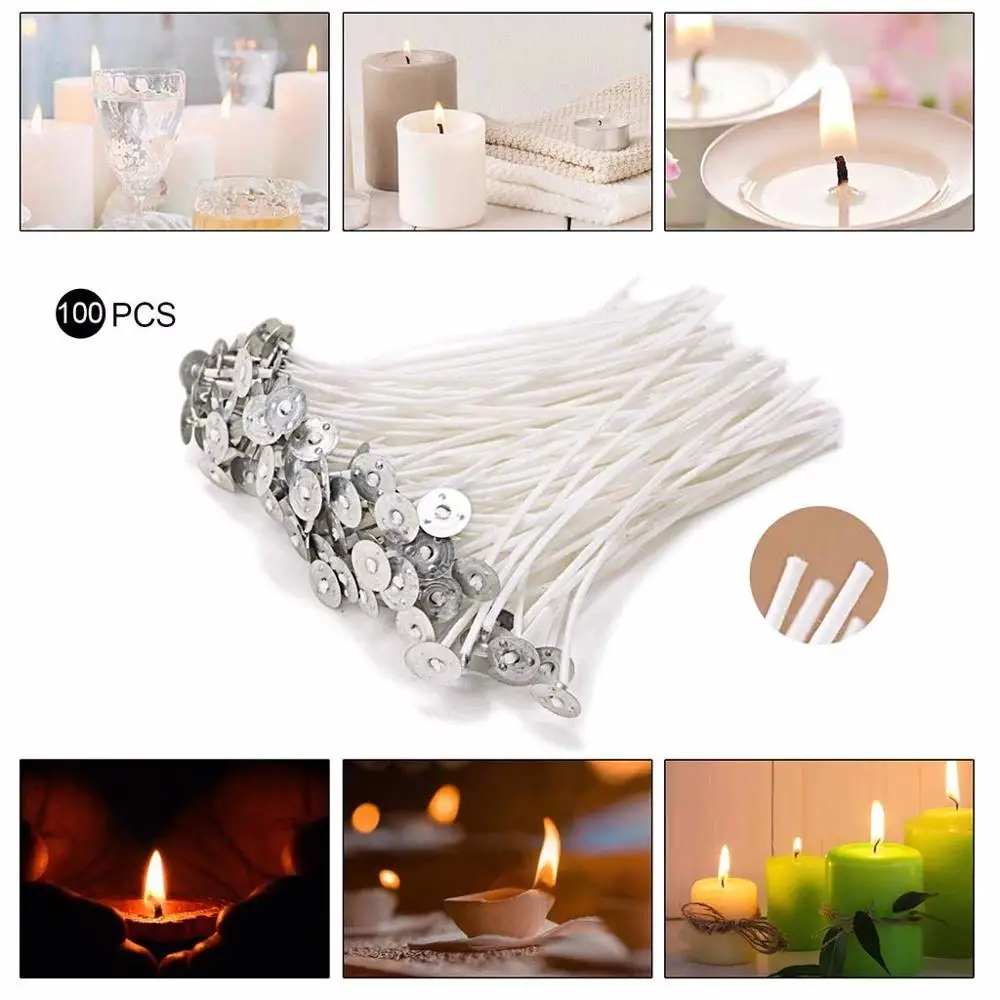 DIY держатель фитиля для свечей бездымный фитиль набор фитилей 201 шт. длиной 8