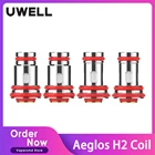 Катушка 4 шт.лот Uwell Aeglos H2 катушка UN2 Meshed-H 0.18ohm1.2ohm RDL MTL