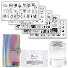 Набор для дизайна ногтей Beautybigbang, 8 шт., пластины для стемпинга в стиле галактики из нержавеющей стали с изображением звезд, с сумкой для хранения, Наборы инструментов для стемпинга ногтей