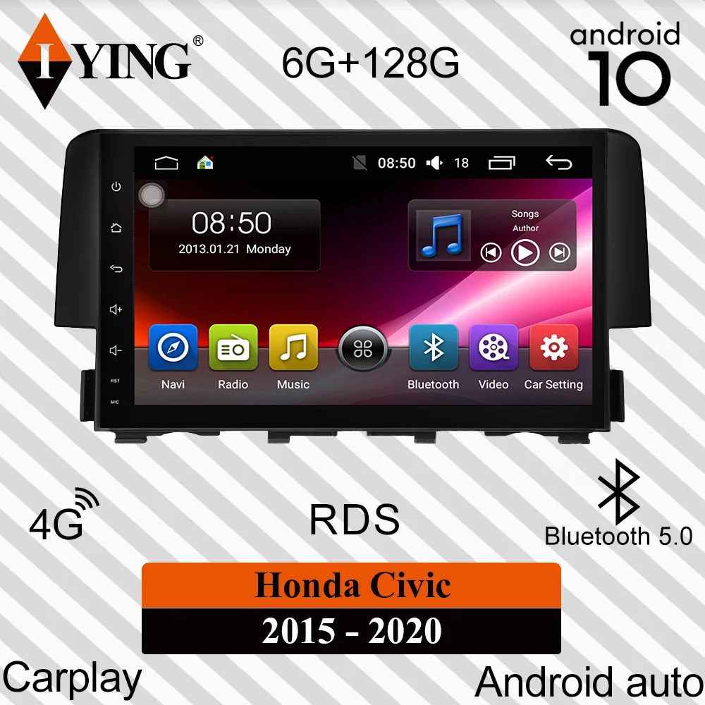 IYING 9 &quotAndroid 10 0 GPS навигация 4G Wifi 8 ядер для Honda Civic 2016 2019 автомобильный