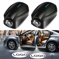 led car door laser projector auto logo lights rechargeable wireless welcome decor light car accessories laser emblem lamp kits
