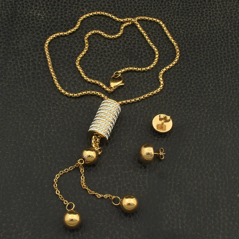 Ожерелье и серьги женские из нержавеющей стали | Украшения аксессуары