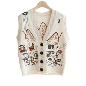 Жилет женский трикотажный, однобортный, Осень-зима