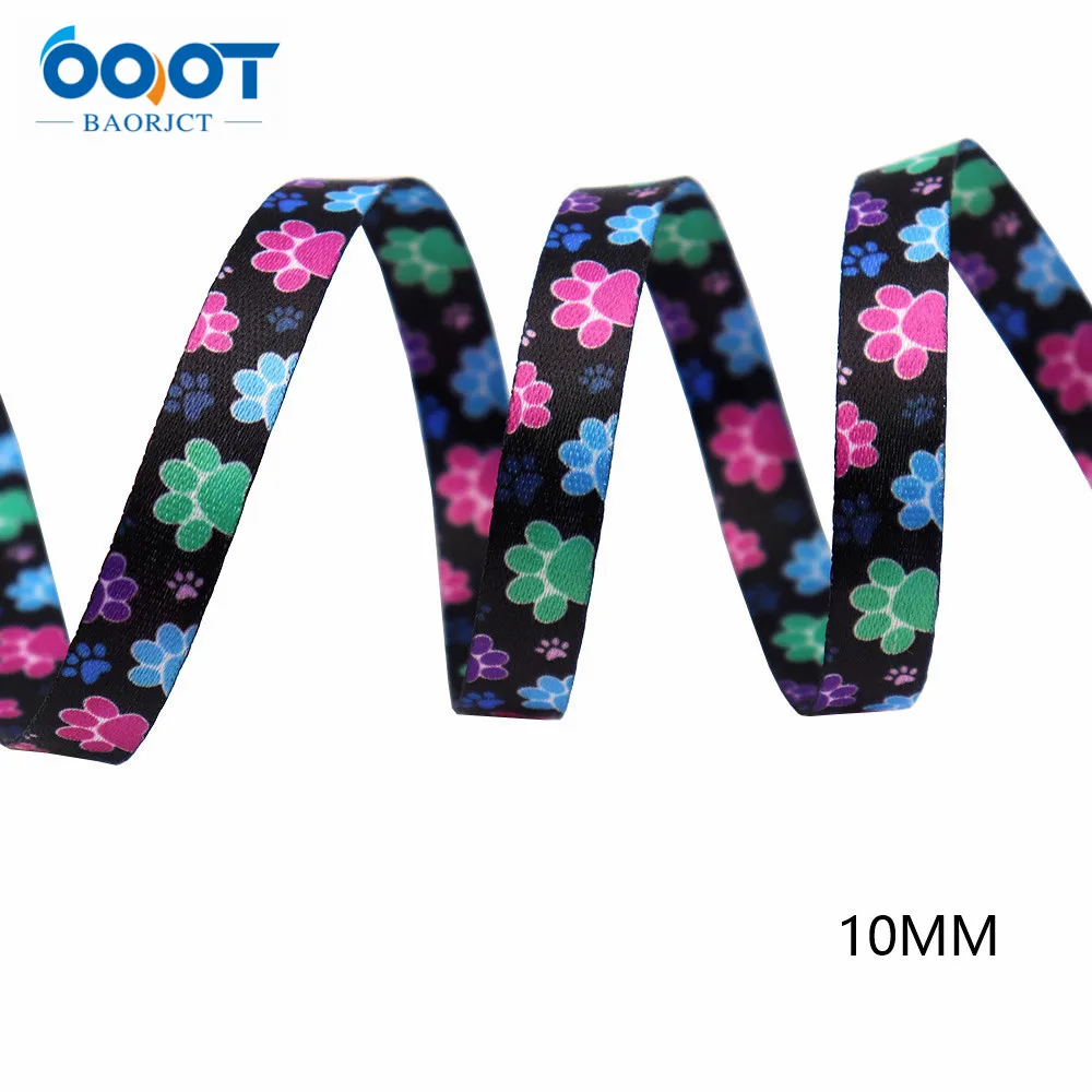 Двухсторонний собачий ошейник 3/8 дюйма утолщенная лента со следами собаки 10