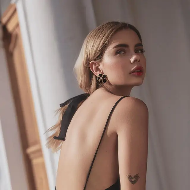 2020 New Green Black White Red Exaggerated Enamel Floral Statement Earrings For Women Colorful Spring Summer Flower Earring | Украшения и