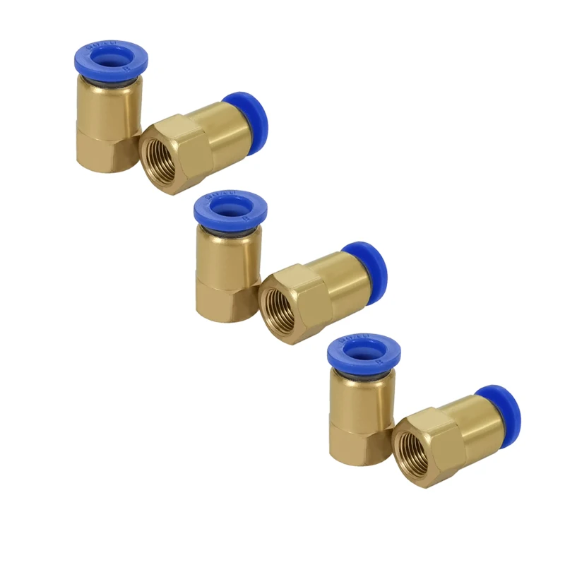 

High Quality 100PCS BSPT PCF8-01, 8mm To 1/8' Pneumatic Connectors Female Straight One-Touch Fittings