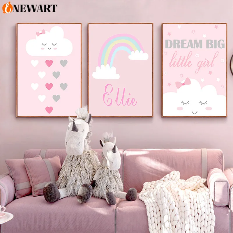 Настенный постер для детской комнаты в скандинавском стиле на заказ печатный