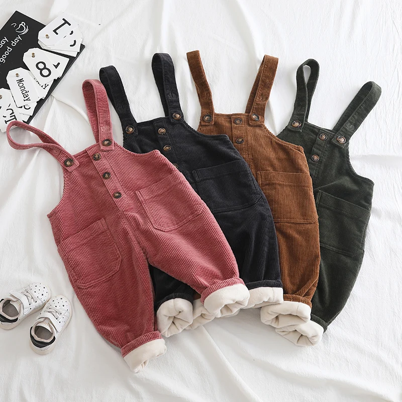 Новинка 100 зимний утепленный вельветовый комбинезон для мальчиков ростом 80 2019 см