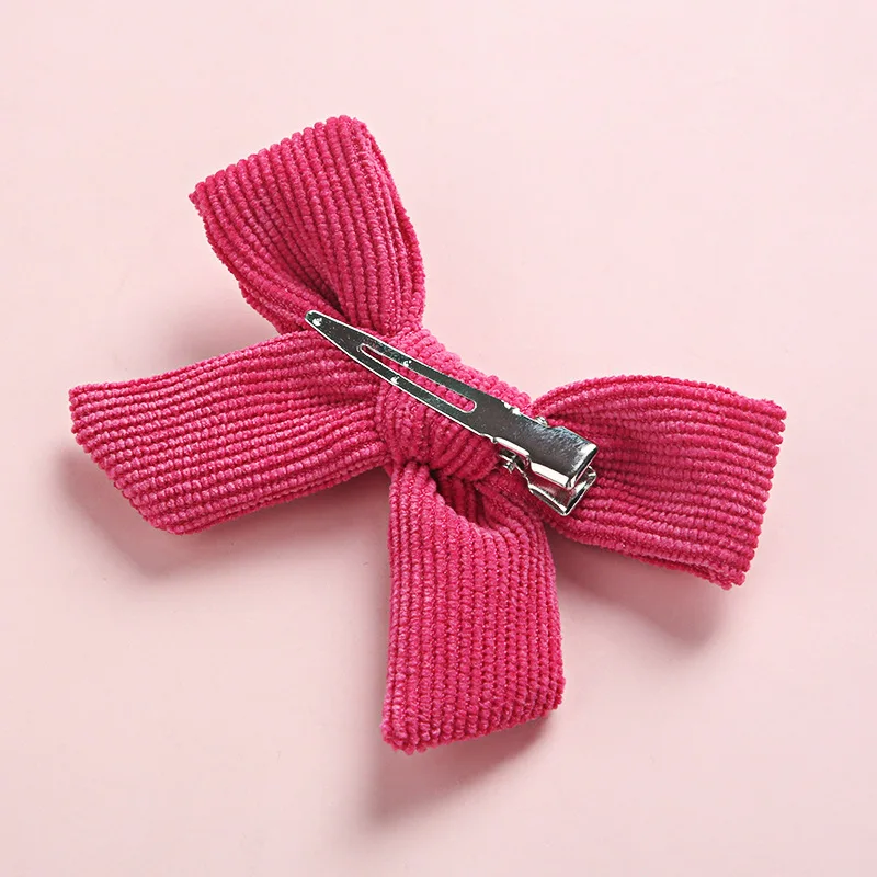 

1PC 9cm Boutique Corduroy Bow Hair Clips For Kids Girls Handmade Hair Bows Hairpins Barrettes Children Hair Accessories