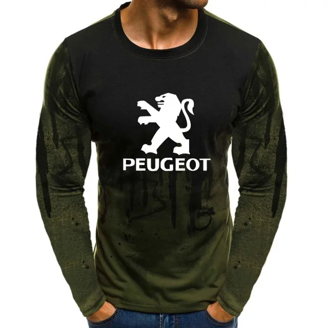 Пуловер с круглым вырезом и градиентом для Peugeot Motors логотипом автомобиля