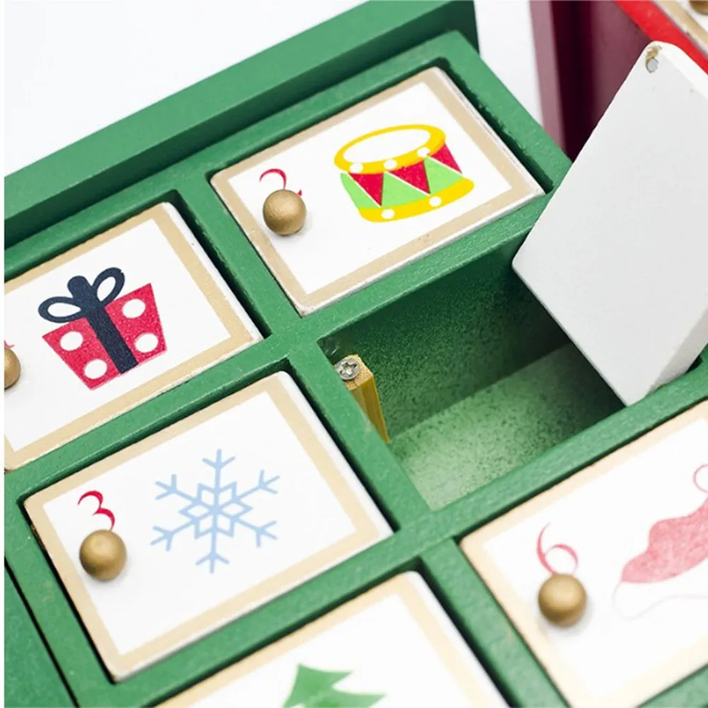 Деревянные рождественские украшения со шлейфом с Адвент-календарем 42*10*19 см 1 шт. |