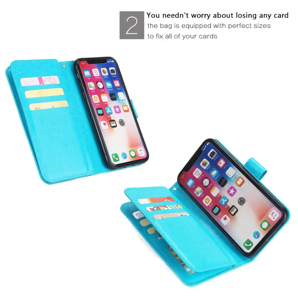 Деловой чехол для iPhone 5 5S 6 6S 7 8 11 Pro Plus X XR XS MAX Магнитный кожаный флип кошелек