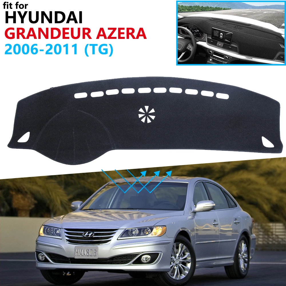Защитная накладка на приборную панель для Hyundai Grandeur Azera 2006 2007 2008 2009 2010 2011