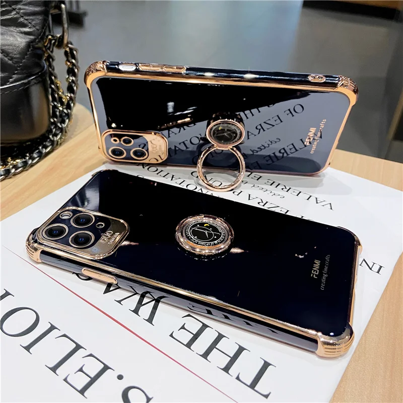 Nadege Luxury black bling plating Phone Case For iPhone 14 13 12 Pro Max 7 8 Plus X XS XR 11pro MAX 11 Pro 12mini SE Soft cover