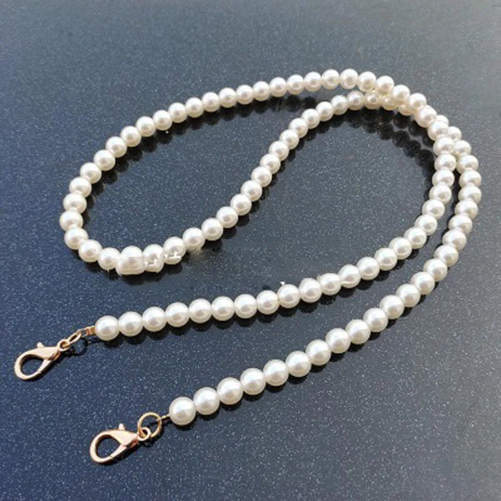 

30/60/100cm Pearl Strap For Bags Handbag Handles Diy Purse Replacement Long Beaded Chain For Shoulder Bag Straps Pearl Belt