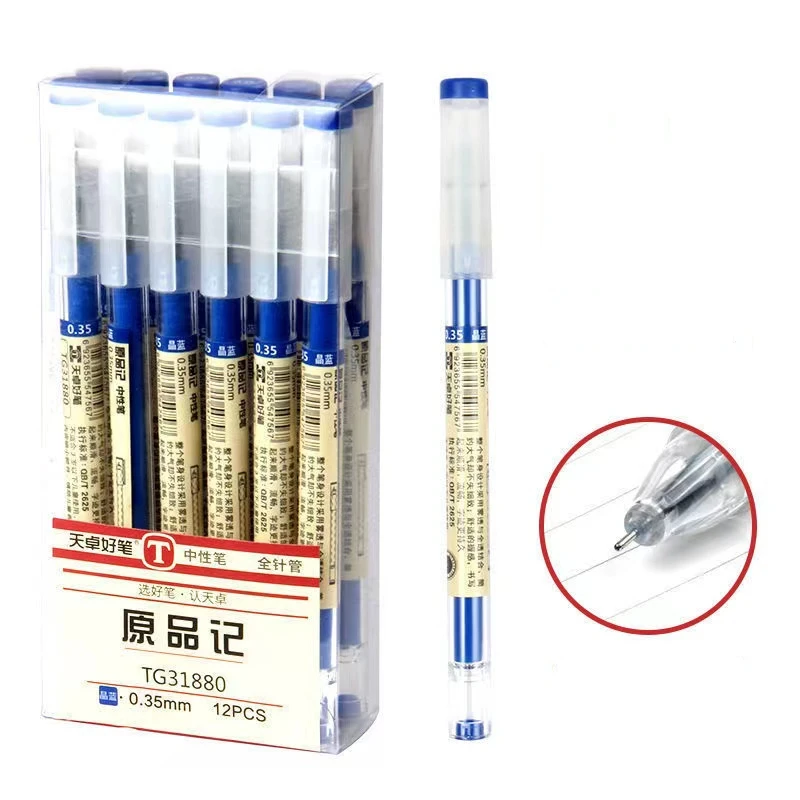 

Тонкая гелевая ручка 0,35 мм, сменные стержни с синими/черными чернилами для ручек, маркеры, Офисная гелевая ручка, школьник для письма, Канцто...