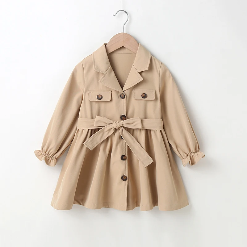 

Girls mid-length windbreaker children's clothing girls fashion jacket long-sleeved tops suitable for 3-7 years old