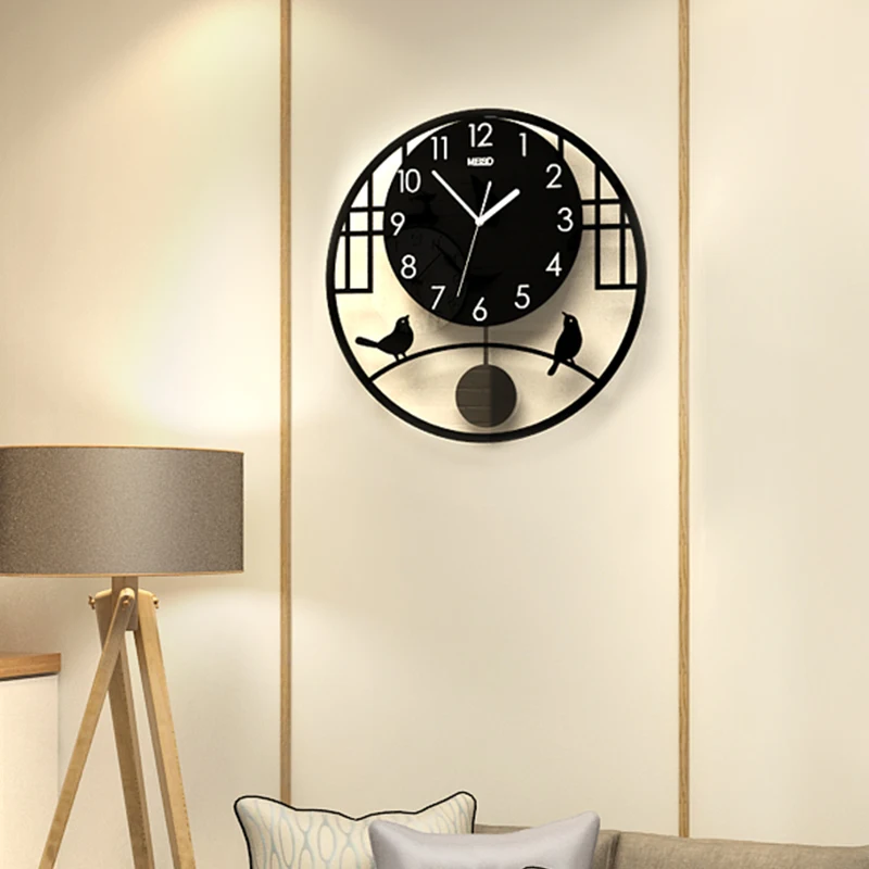 Swingable креативные тихие круглые большие настенные часы современный дизайн