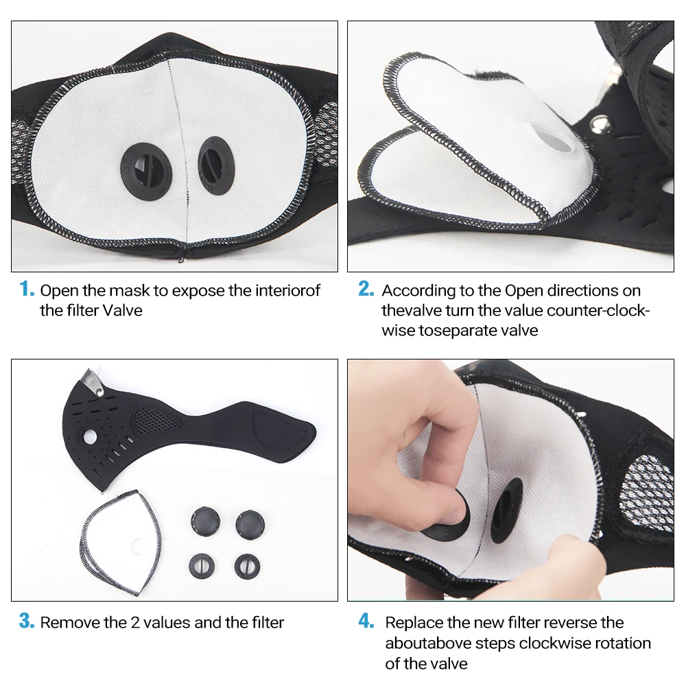 

Motorcycle Face Mask Moto Protection Face Shield Filter PM2.5 Anit-fog Dustproof Balaclava Breathable Dust Mask Anti-droplet