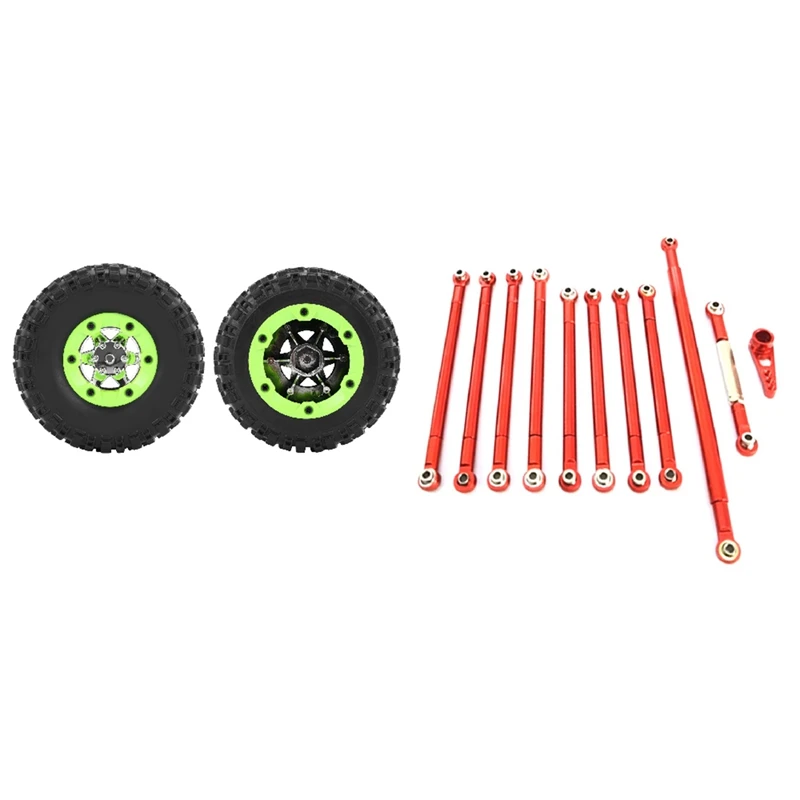 

2 шт., шины на правые колеса 0071 для Wltoys 12428/12423 и 1 комплект для MN86S MN86 MN86KS, металлический Тяговый стержень, сервоприводный стержень