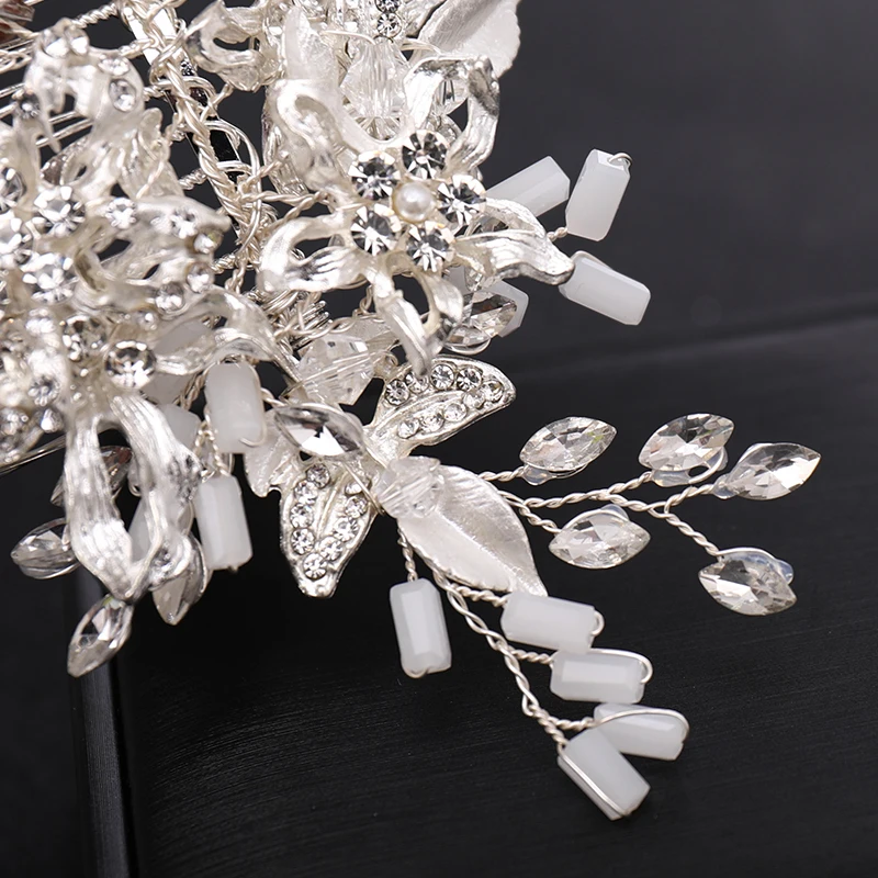 

Vintage Silver color Rhinestone Wedding Hair Combs Hair Accessories Bridal Crystal Headpiece Hair ornaments Wedding Hair Jewelry