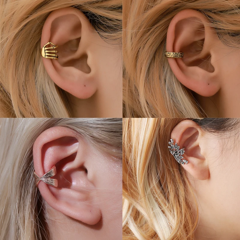 Простой серебристый цвет клипсы для женщин и девочек u образные серьги в форме