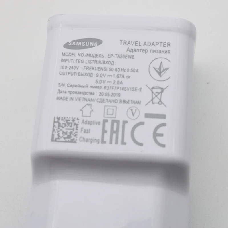 Адаптер для быстрой зарядки Samsung Galaxy с американской вилкой 1 5 м кабель Type C S10 S8 S9 Plus