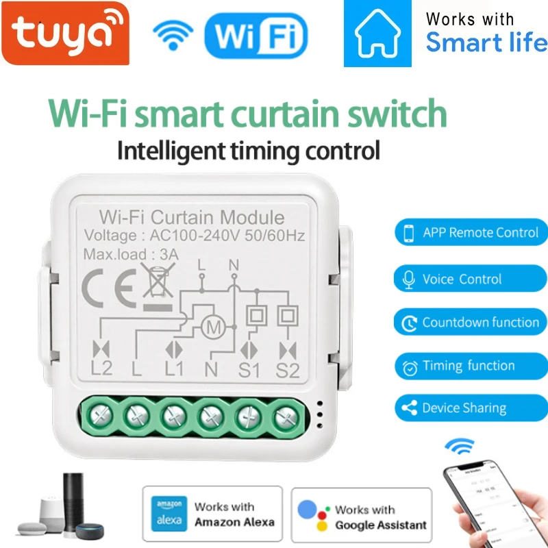 

Tuya WI-FI смарт-шторный переключатель модульный для штор переключатель Беспроводной дистанционного Управление умный занавес переключатель р...