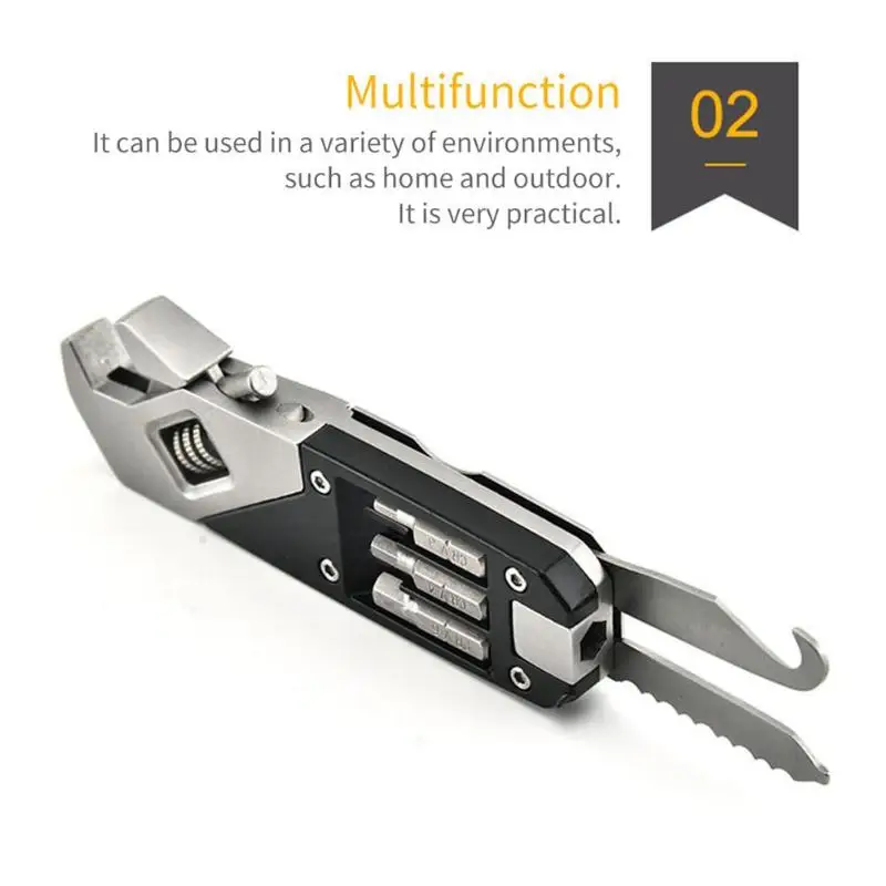 17 в 1 регулируемый гаечный ключ из нержавеющей стали складной карманный EDC