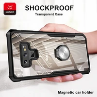 luxury transparent phone case for samsung galaxy note 8 9 10 s10 s9 plus e shockproof silicone cover cases magnetic car holder