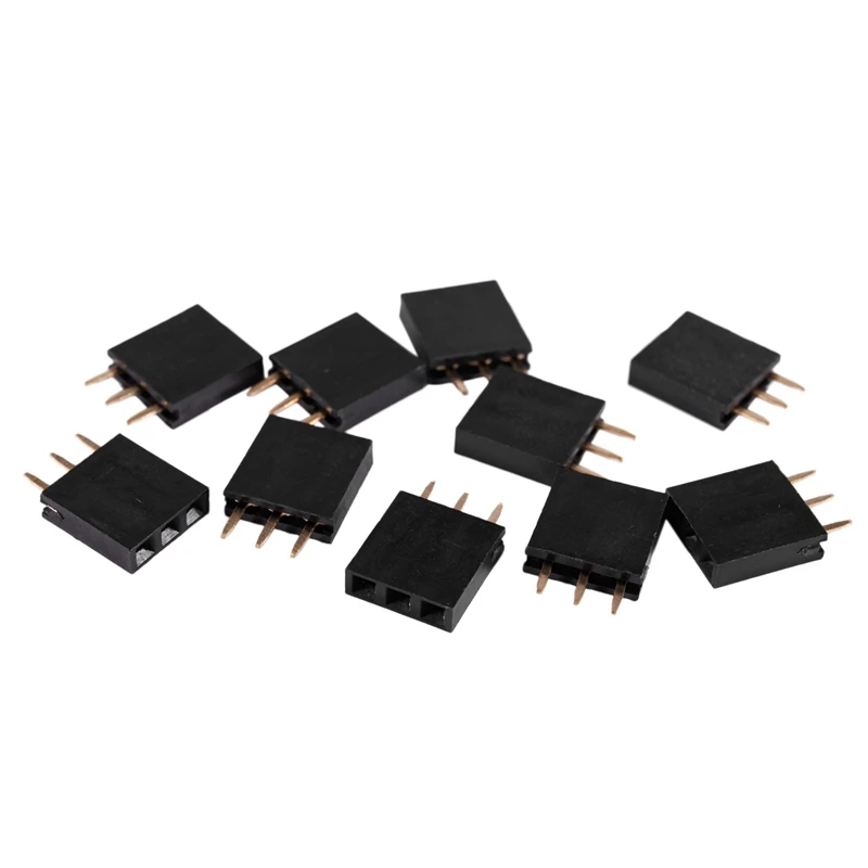 10 шт. 2 54 мм Однорядный гнездовой разъем для заголовка PCB 3 контактный | Дом и сад