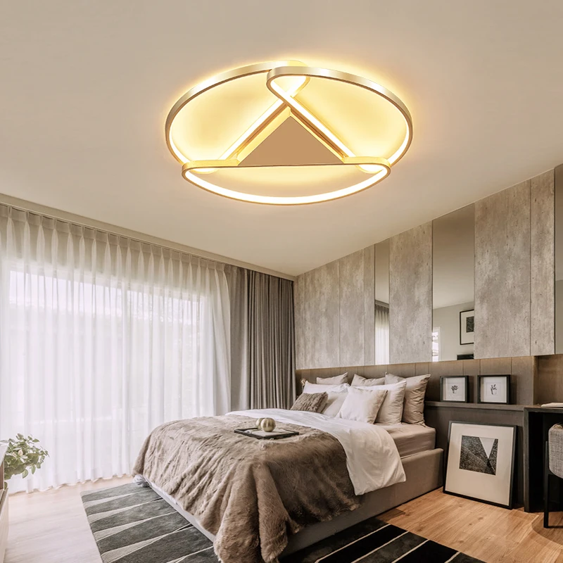 Современная Потолочная люстра с золотым напылением светодиодный круглый