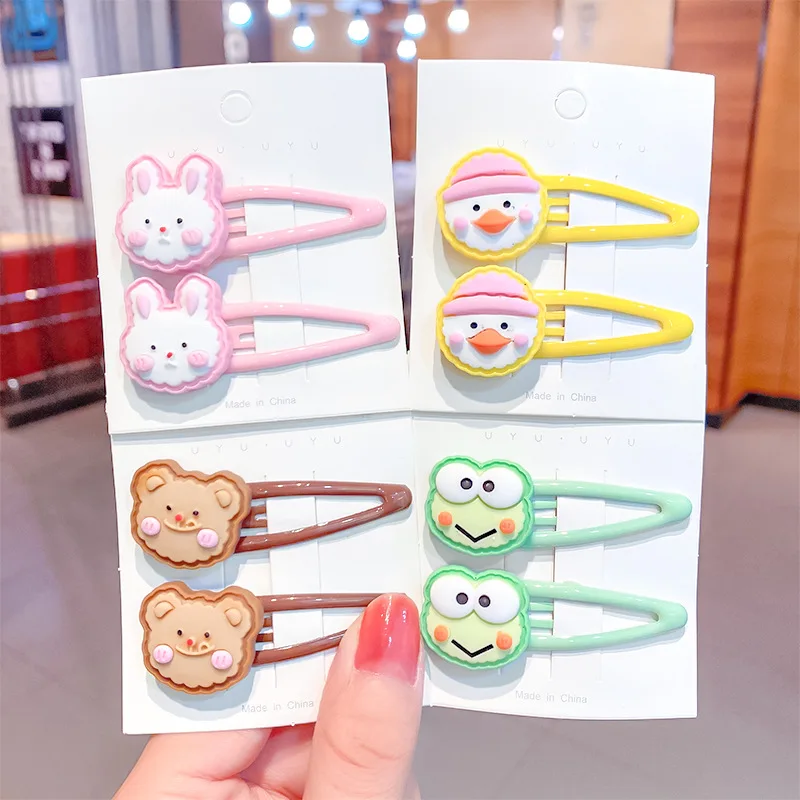 

Korea Stylish Children Hair Accessories Kawaii Cute Frog Rabbit Baby Hair Clips Set Girls Headwear Sweet Side Hairpin Summer
