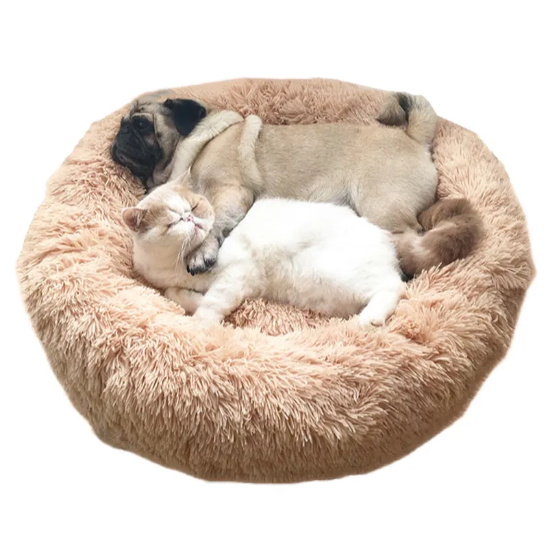 

Soft round cat bed sofa plush cat cushion big dog bed pet bed round cushion pet supplies