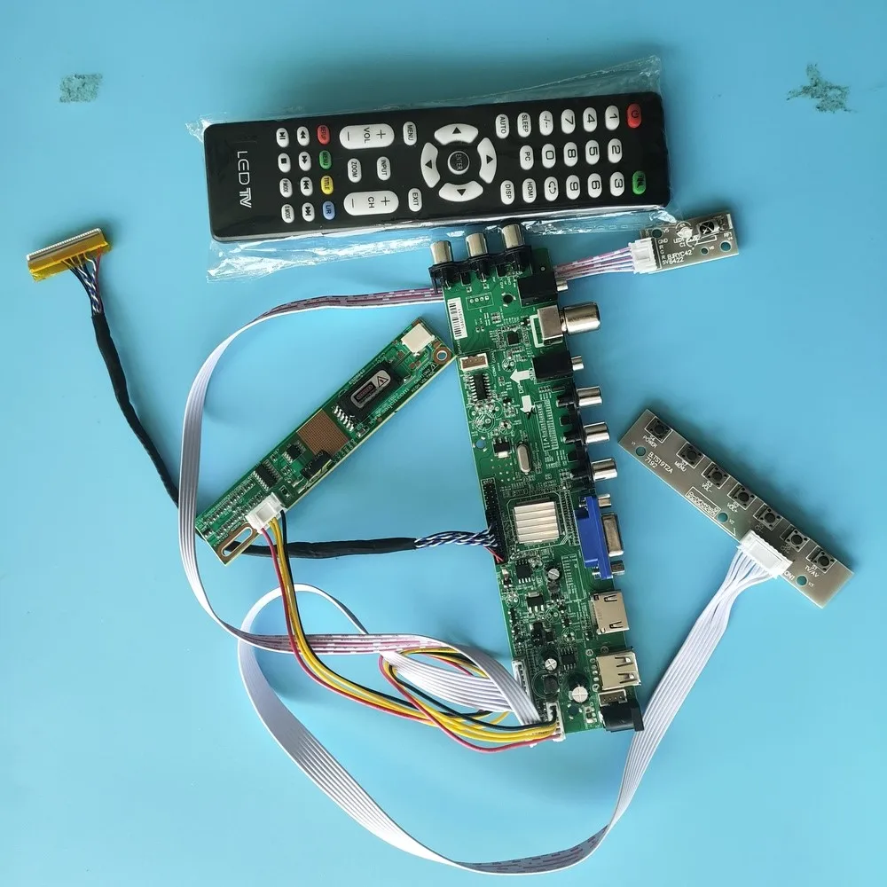 

Kit For LP141WX1-TLB4 Panel Controller board remote 1 CCFL LCD 30pin DVB-C DVB-T Digital HDMI 1280X800 TV VGA USB AV 14.1"