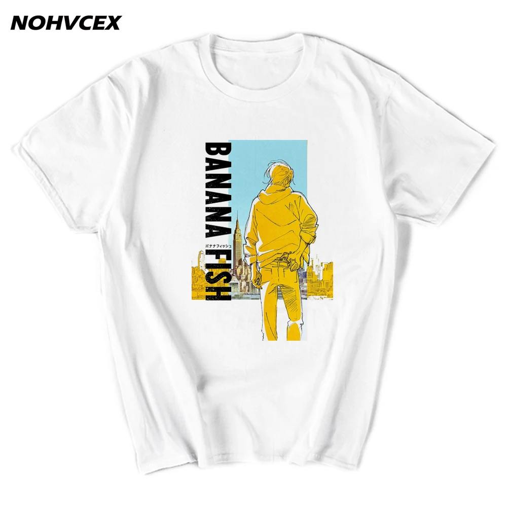 Аниме Банановая Рыба для мужчин и женщин с короткими рукавами персонажами из