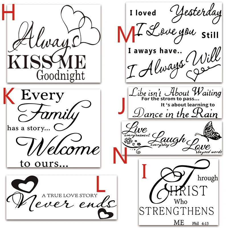 

Word Art Artistic Writing Wall art stickers House Decoration Stickers DIY Wall Art Stickers For Living Room