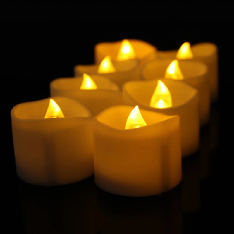 Беспламенная Смола столб светодиодный светильник мерцающий на батарейках с