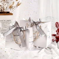10pcslot new arrive marble gift bag with ribbion wedding favors and gifts bag for guests giveaways boxes party supplies