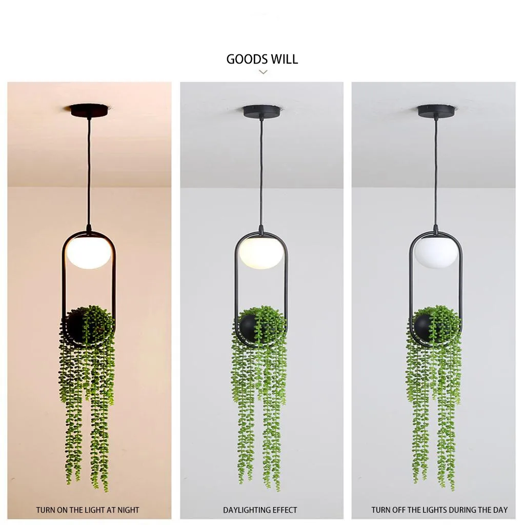 

Nordic Plant Chandelier Flower Pot Aisle Restaurant Balcony Sky Garden LED Lamp Living room Bedroom Lampadario Modern