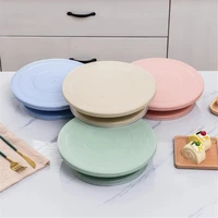 28cm eco friendly staw material cake stand decorating tools rotating table turntable with anti slip ring bakeware accessories