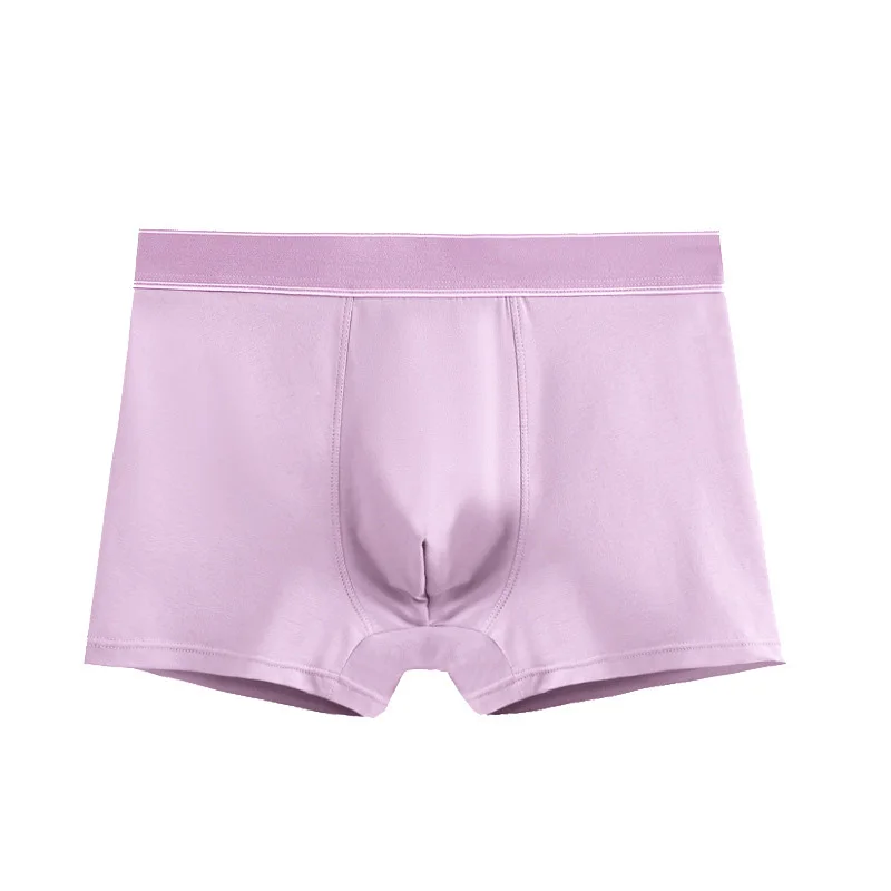 

New Combed Cotton High Quality Elastic Panties Solid Color Comfortable Breathable Men Underwear Simplic Soft Male Boxer Short B7