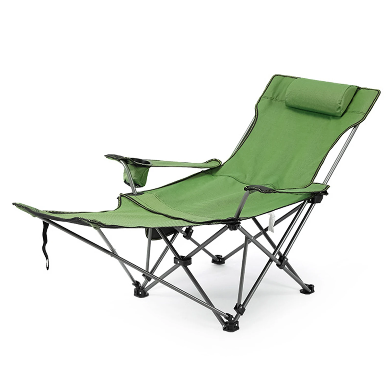 저렴한 2 In 1 접이식 캠핑 의자 낚시 용 탈착식 발판이있는 휴대용 조절 식 리클 라이닝 라운지 의자