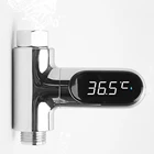 Вращающийся на 360  светодиодный дисплей, термометр для воды и душа, монитор температуры воды, умный счетчик энергии, термометр, Товары для ванной комнаты