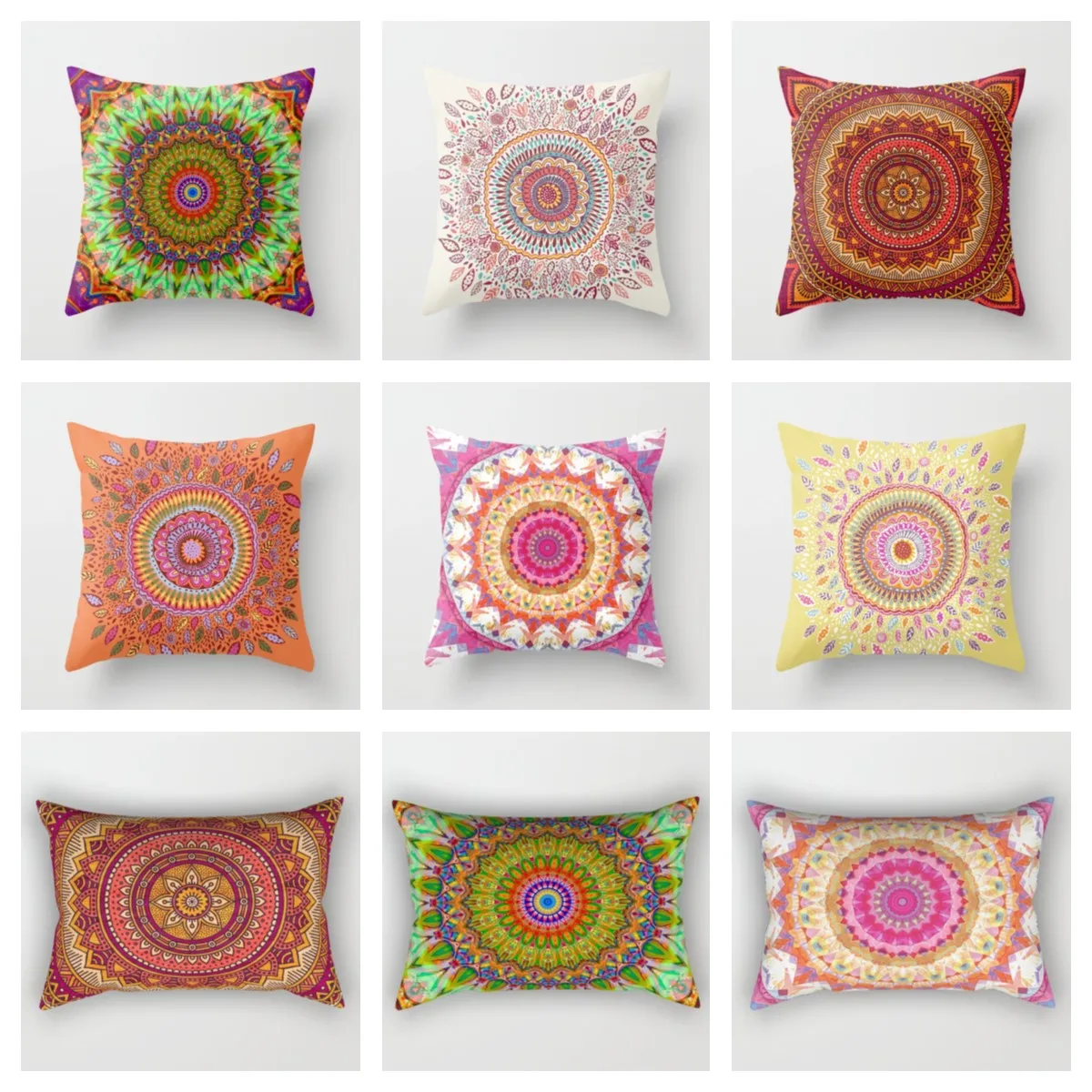 

Mandala print plush pillowcase，cushion covers 40x40,45x45,50x50,60x60 30x50 40x60，decorative pillow case for sofa，home