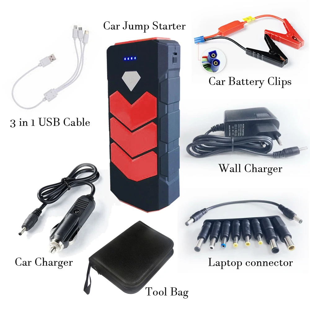 

20000mAh GKFLY Car Jump Starter Portable Power Bank Car Battery Booster Buster for Petrol Diesel Car Jumpstart Starting Device