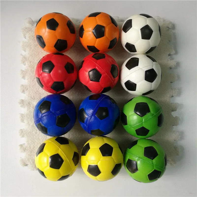 color football 12 шт., 6,3 см, антистрессовый мяч, рельефный футбольный футбол, баскетбол, бейсбол, теннис, мягкий Поролоновый резиновый мяч, детские игрушки, подарок - Цвет: color football