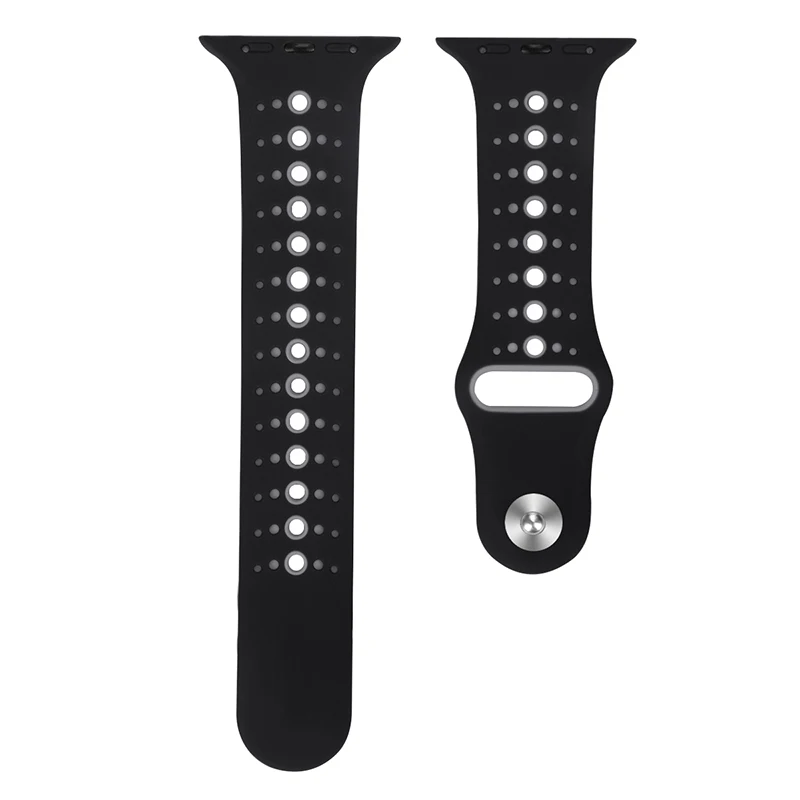 Дышащий силиконовый спортивный ремешок для Apple Watch 5 4 3 2 1 42 мм 38 мм резиновый ремешок для Iwatch 5 4 3 40 мм 44 мм