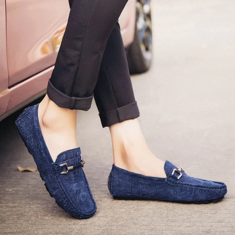 Мужские удобные лоферы Модная мужская обувь без шнуровки Винтажная Уличная на